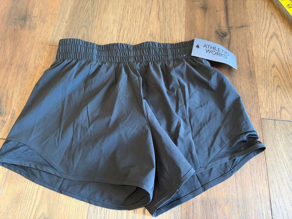 Athletic Works Run Short Size L 10-12 Black Soot